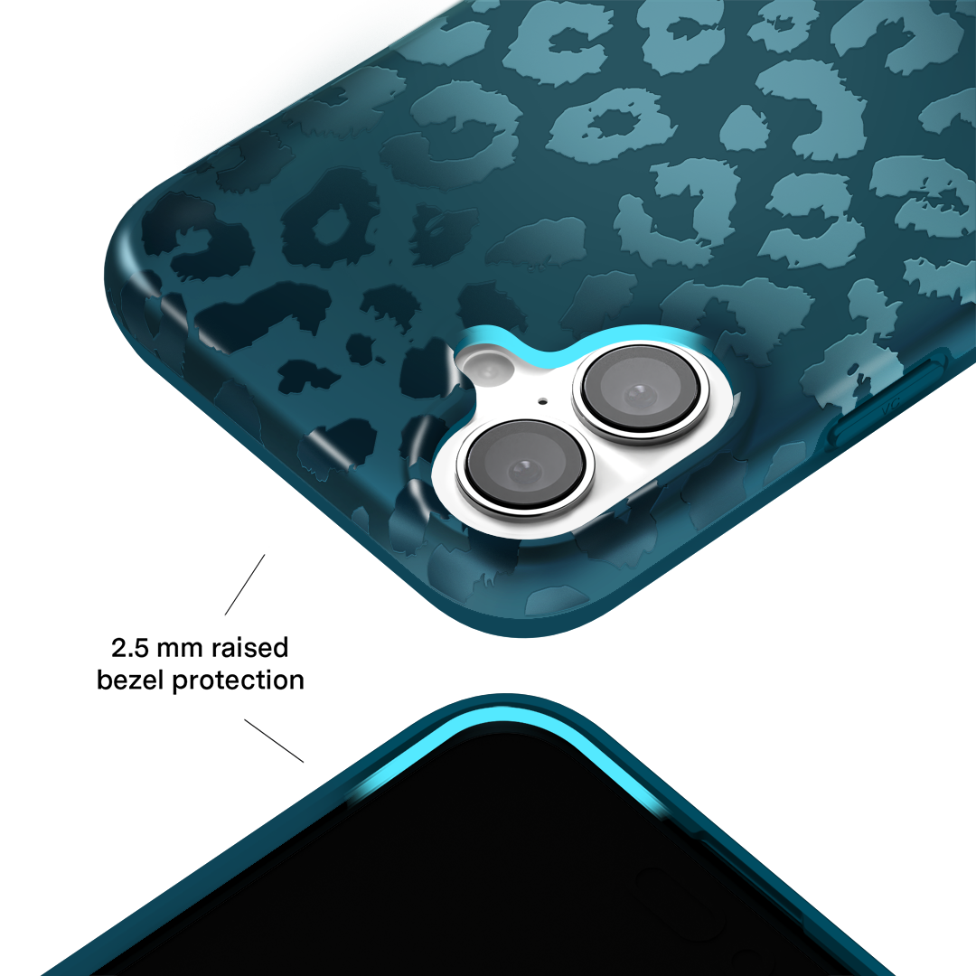 Metallic Navy Leopard iPhone Case