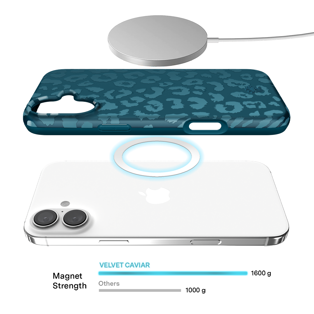 Metallic Navy Leopard iPhone Case