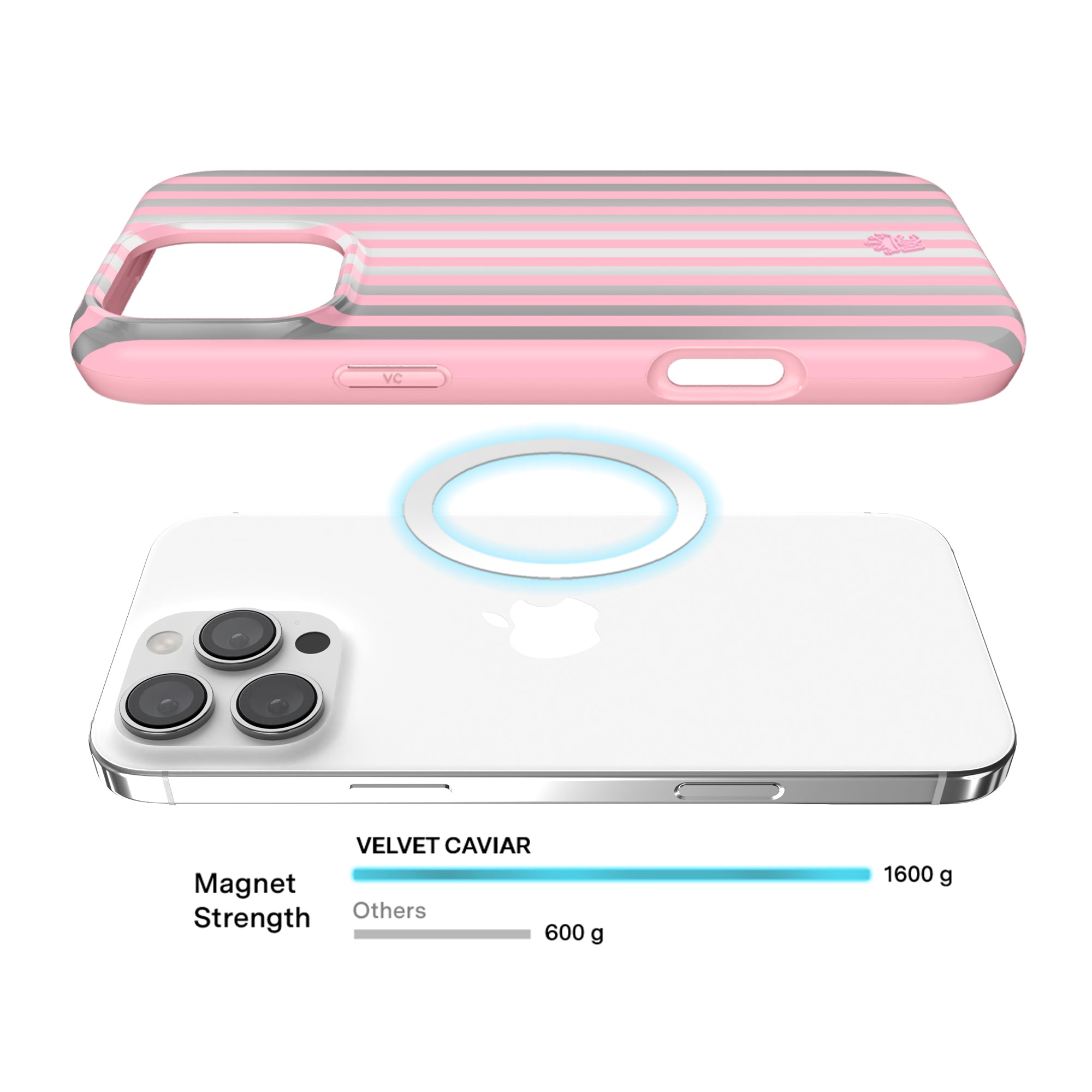 Pink Chrome Stripes iPhone Case