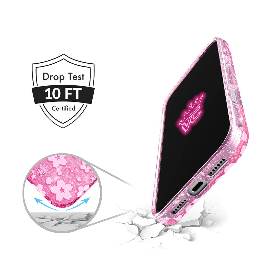 Cherry Blossom Glitter iPhone Case