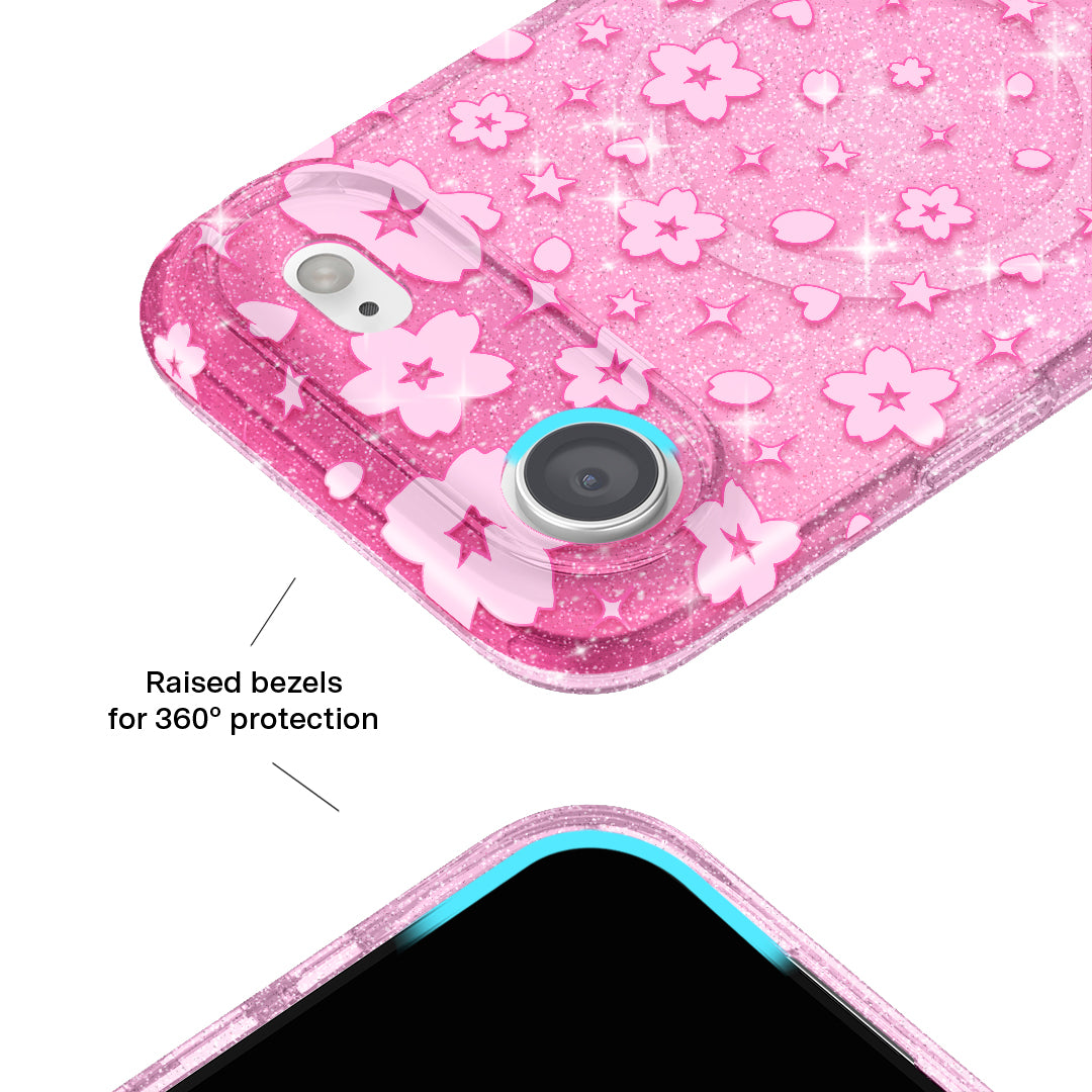 Cherry Blossom Glitter iPhone Case