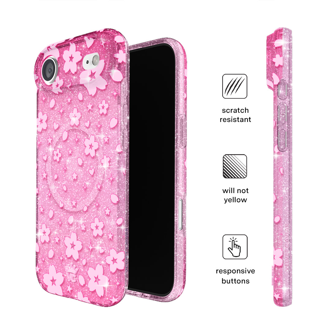 Cherry Blossom Glitter iPhone Case