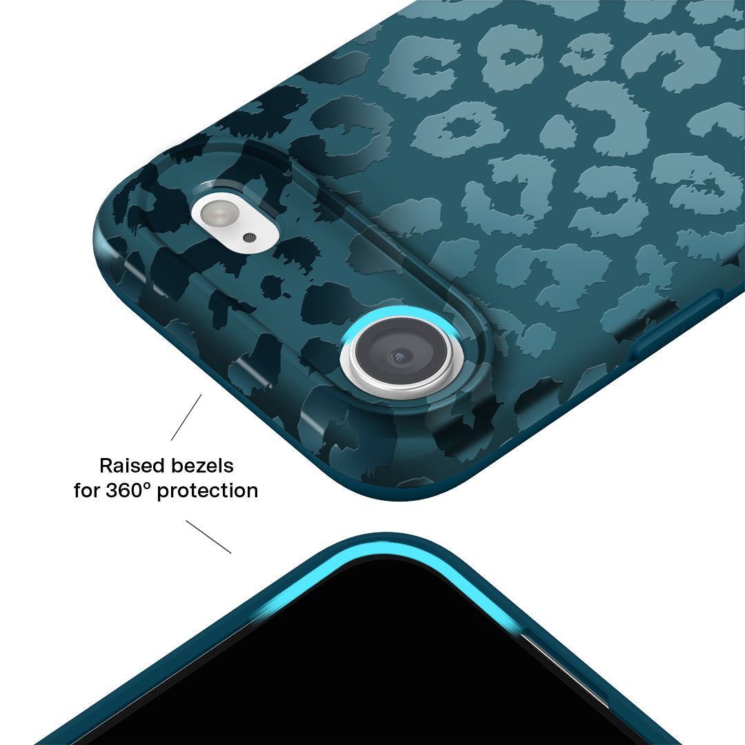 Metallic Navy Leopard iPhone Case