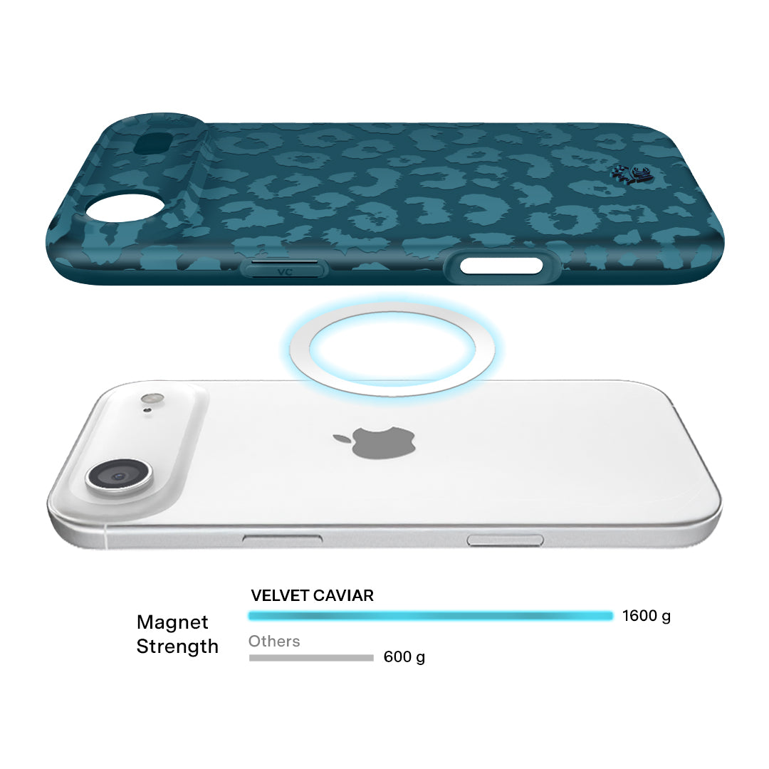 Metallic Navy Leopard iPhone Case