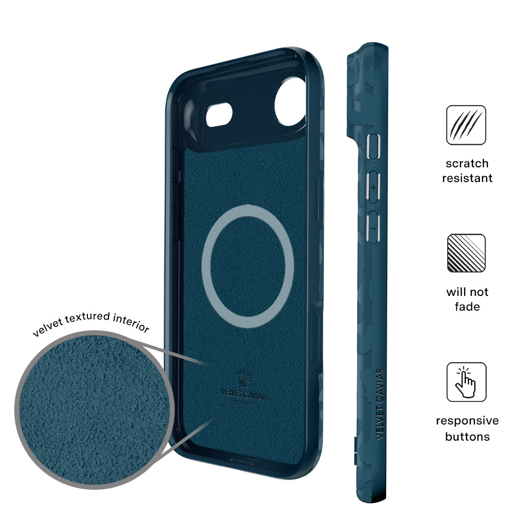 Metallic Navy Leopard iPhone Case