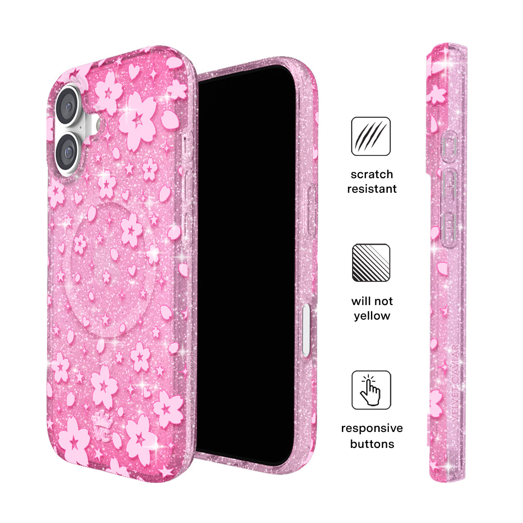 Cherry Blossom Glitter iPhone Case