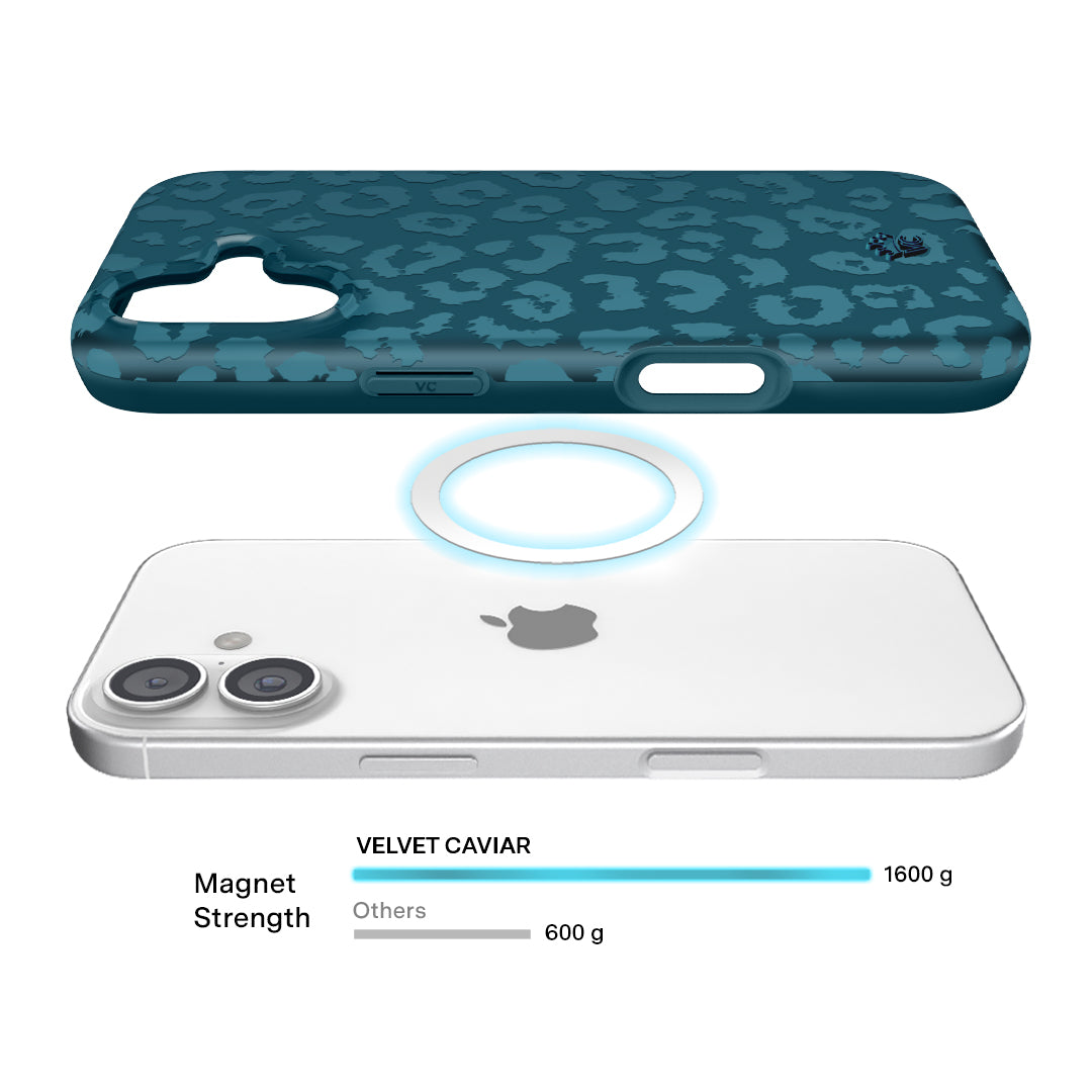 Metallic Navy Leopard iPhone Case