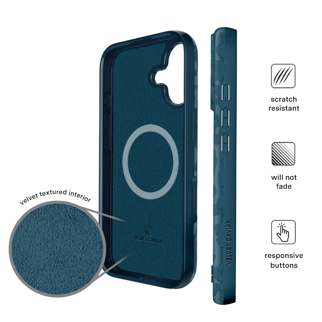 Metallic Navy Leopard iPhone Case