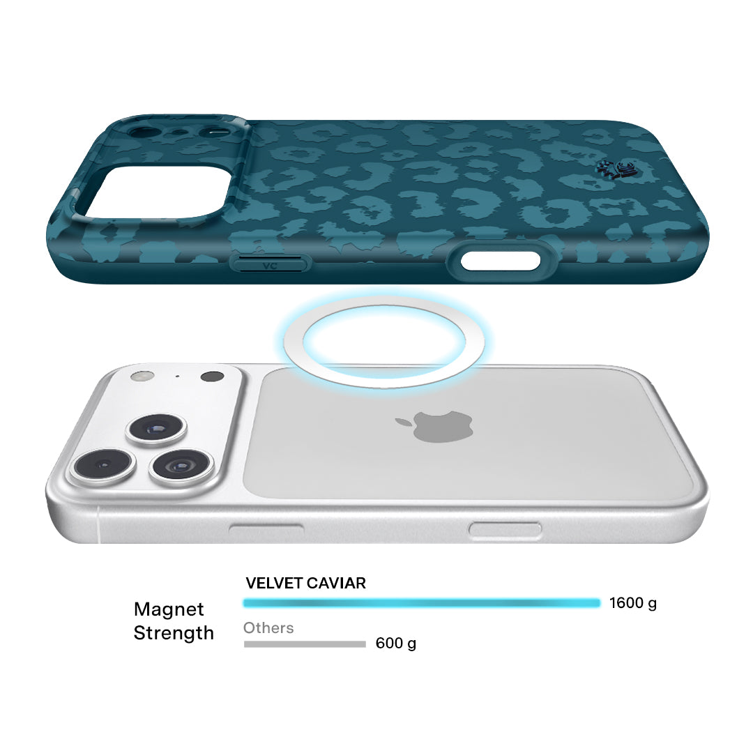 Metallic Navy Leopard iPhone Case