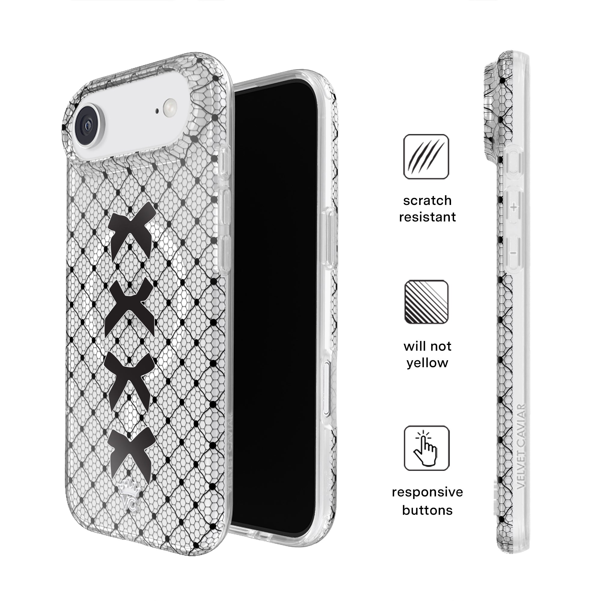 Lacy Black Bows iPhone Case