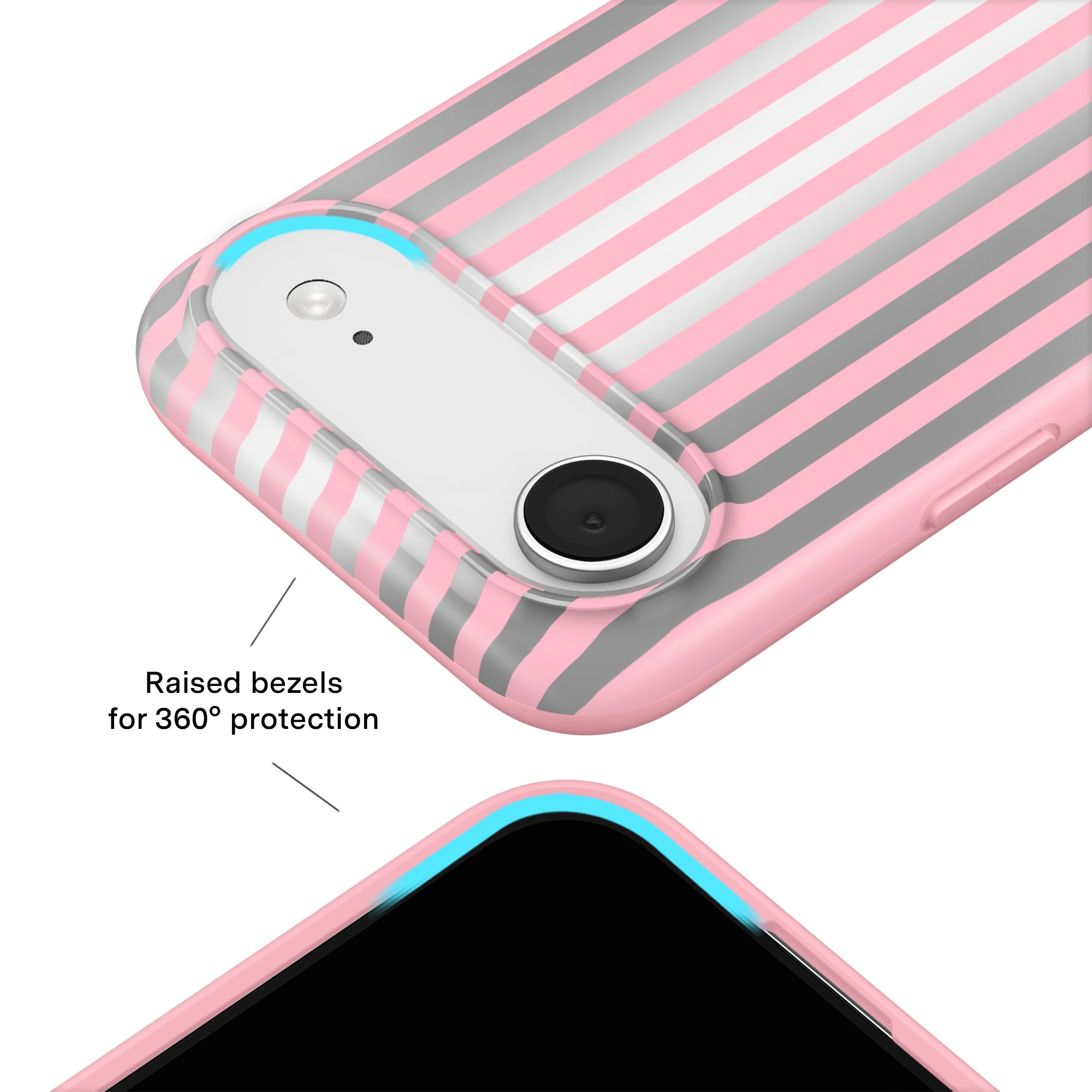 Pink Chrome Stripes iPhone Case