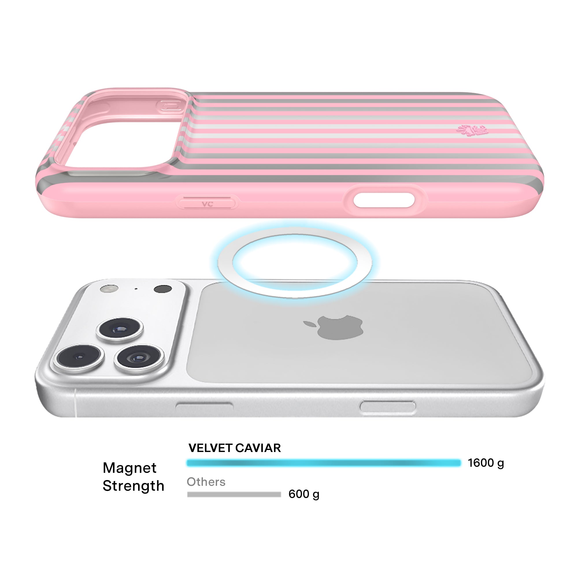 Pink Chrome Stripes iPhone Case