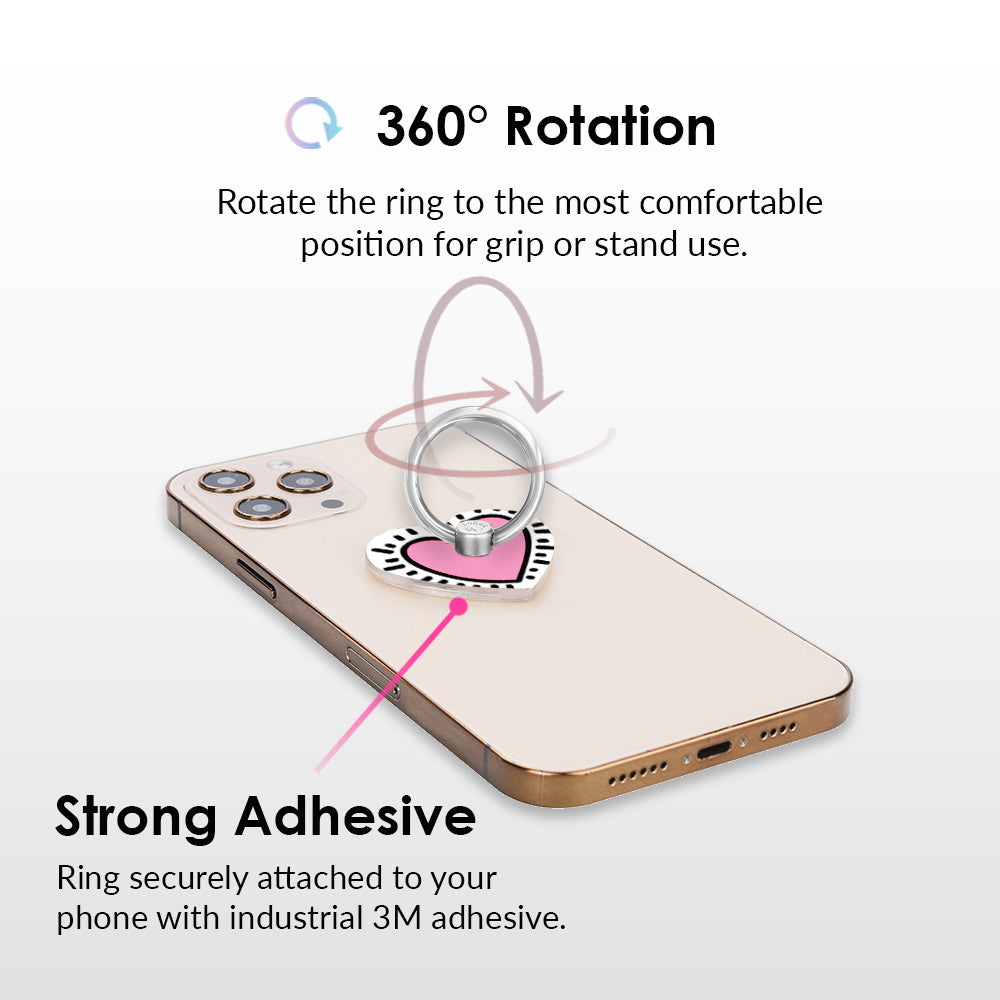Keith Haring Pink Heart Phone Ring