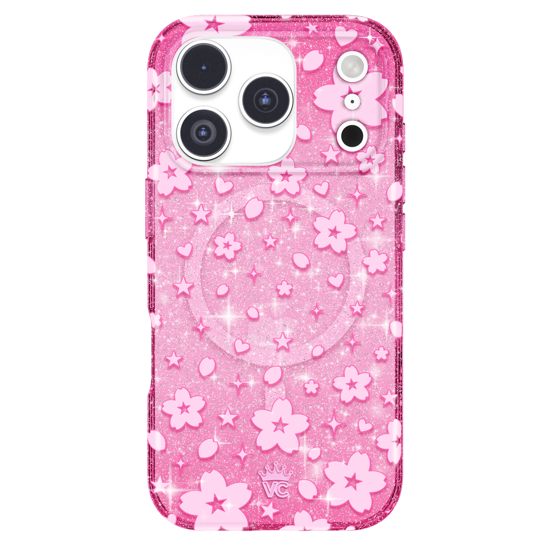 Cherry Blossom Glitter iPhone Case