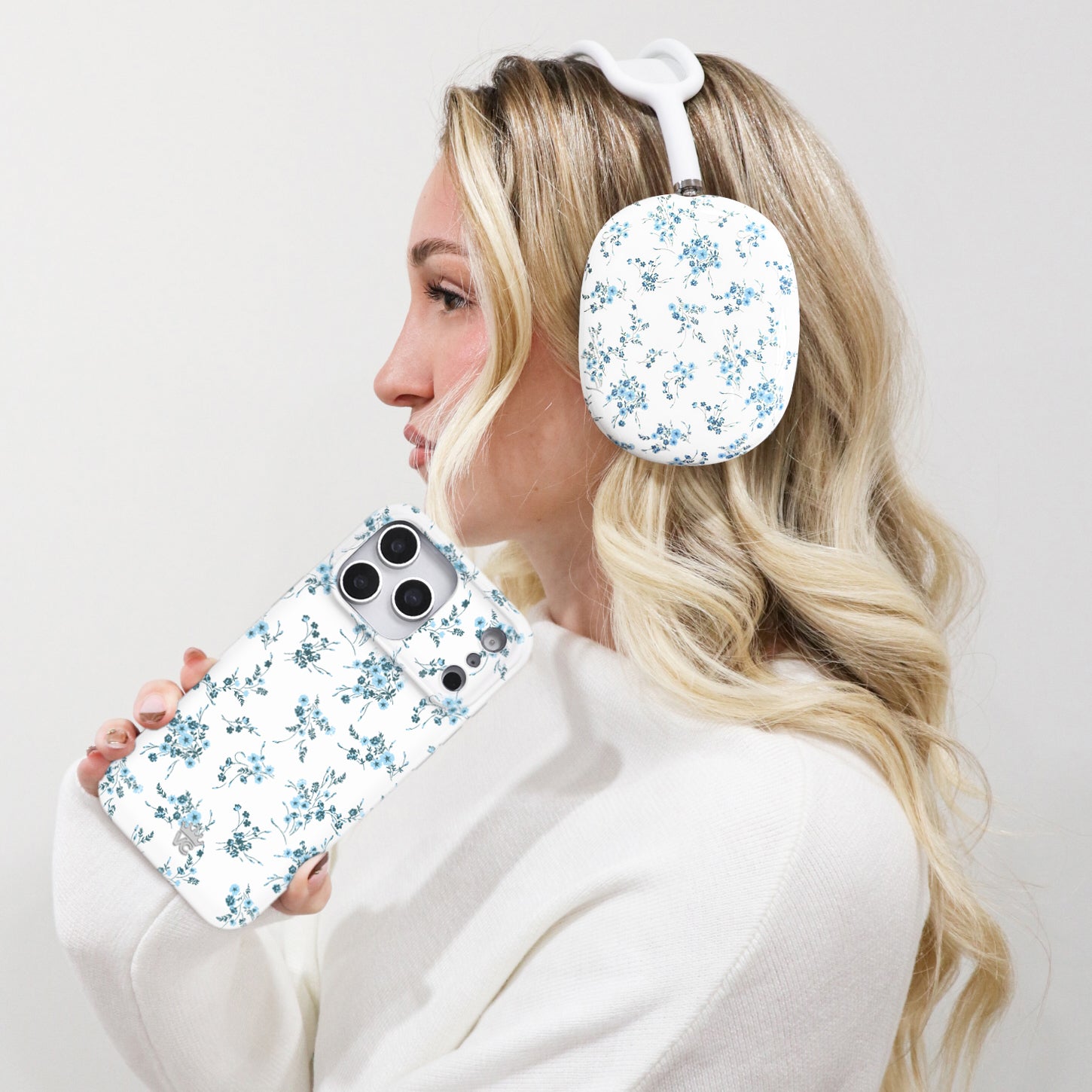 French Blue Floral AirPod Max Case