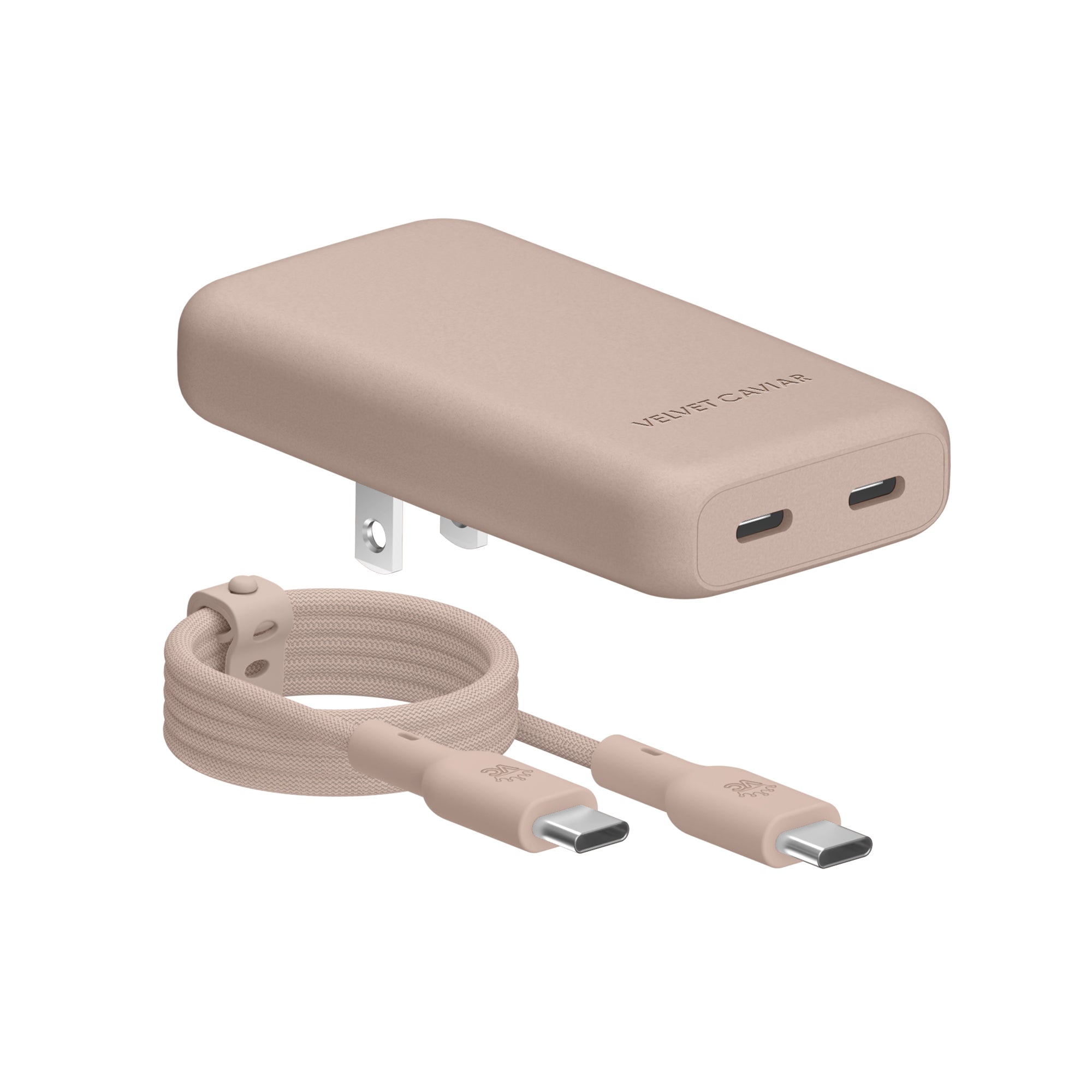 Iced Chai Fast Charging Set, Dual Port Wall Adapter + 6ft USB-C Cable