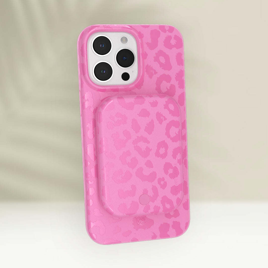 Hot Pink Leopard MagSafe Battery Power Pack