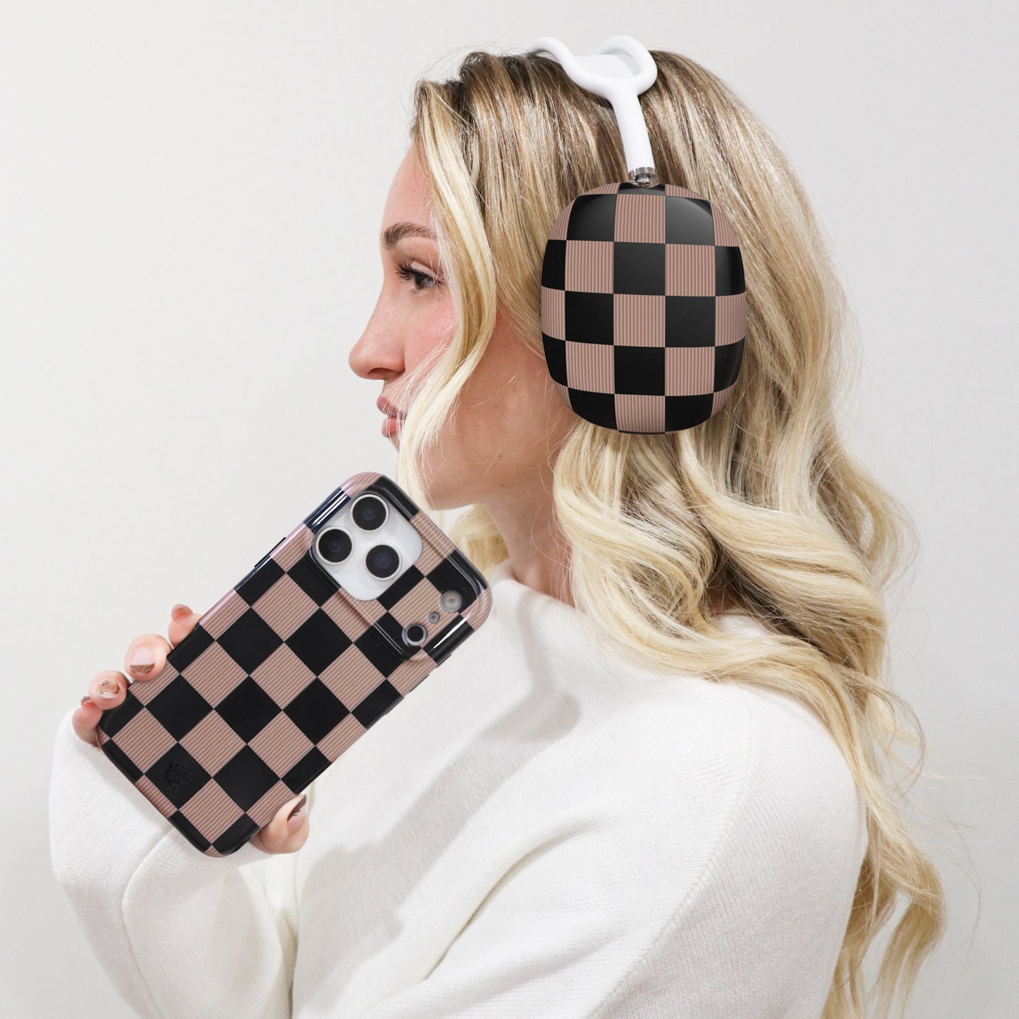 Mocha Vibe Checkered AirPod Max Case