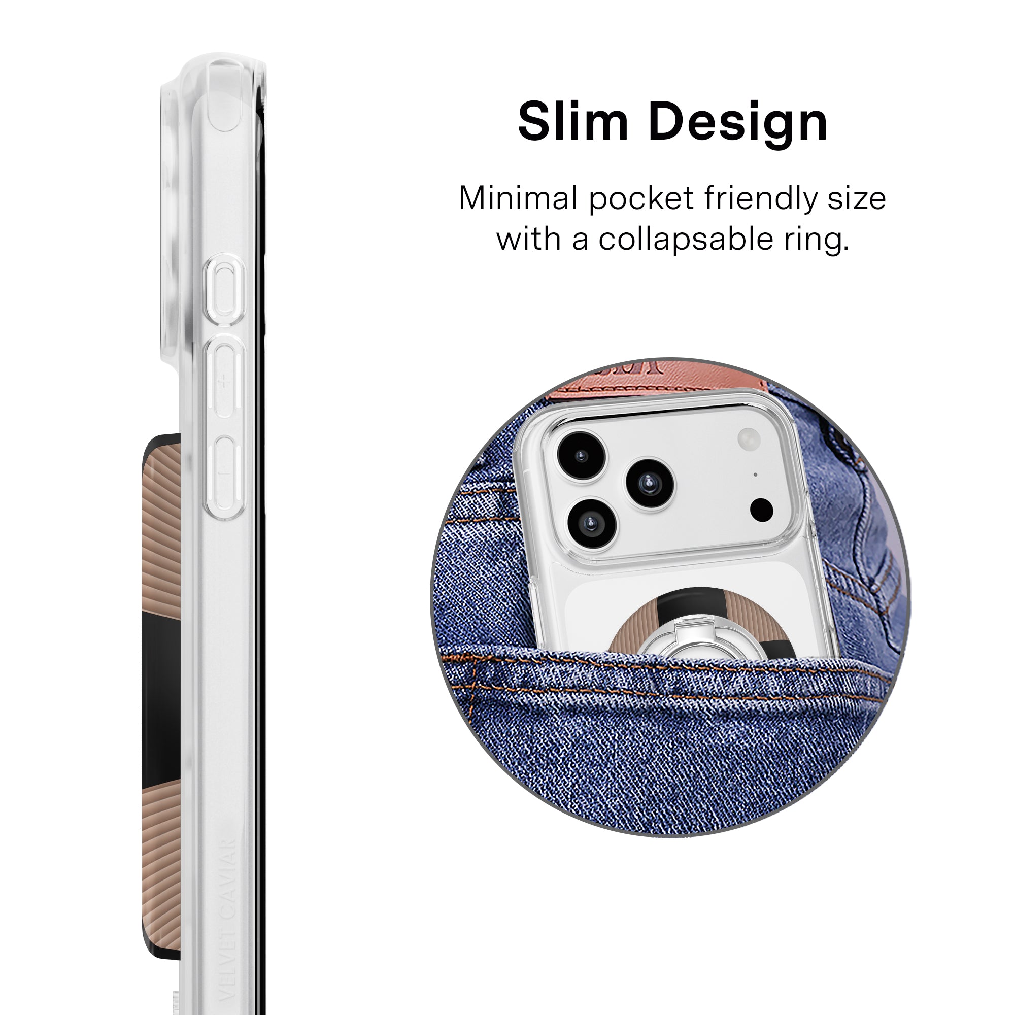 Mocha Vibe Checkered MagSafe Grip Ring