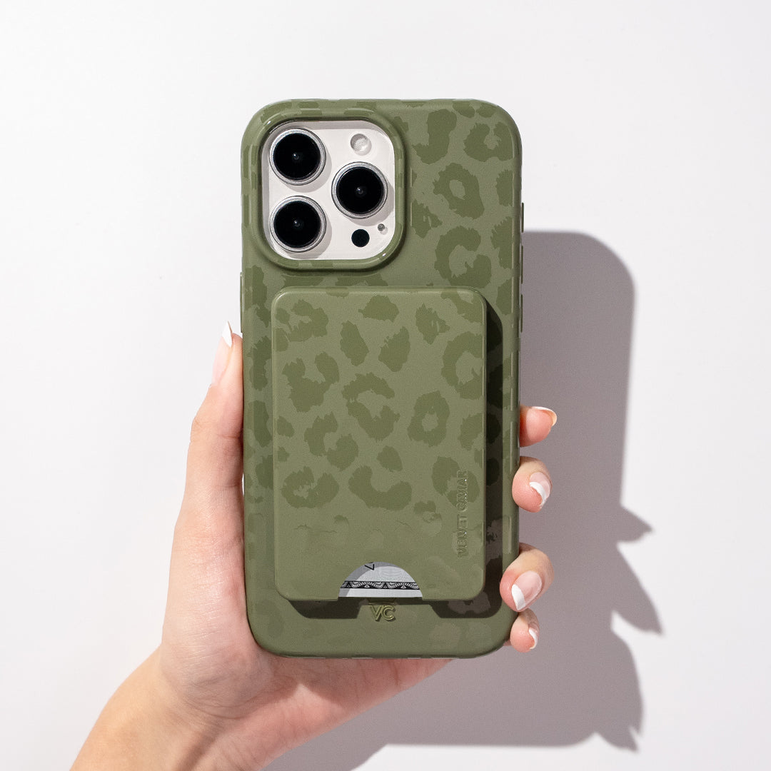 Olive Leopard MagSafe Wallet