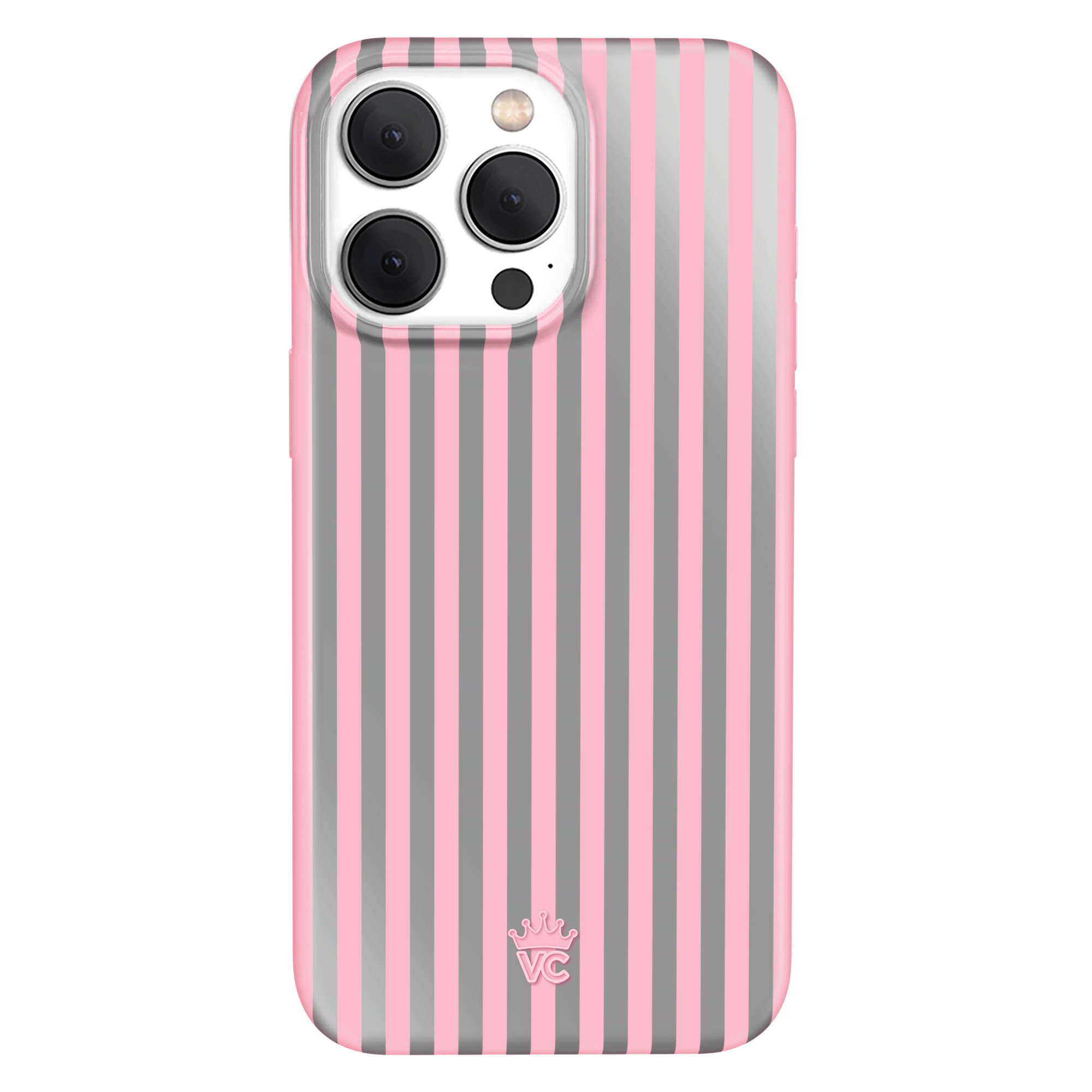Pink Chrome Stripes iPhone Case