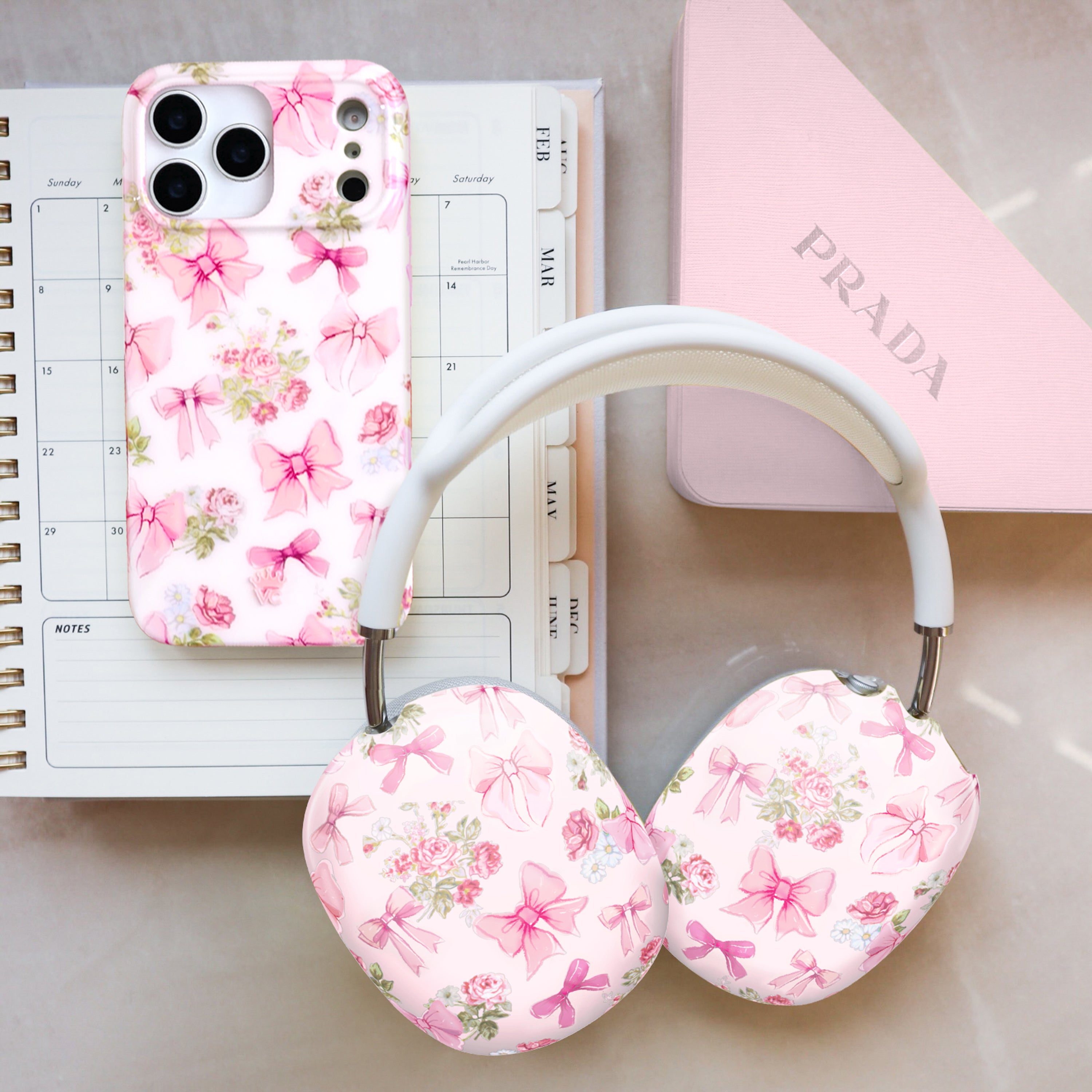 Posie Pink Bow AirPod Max Case