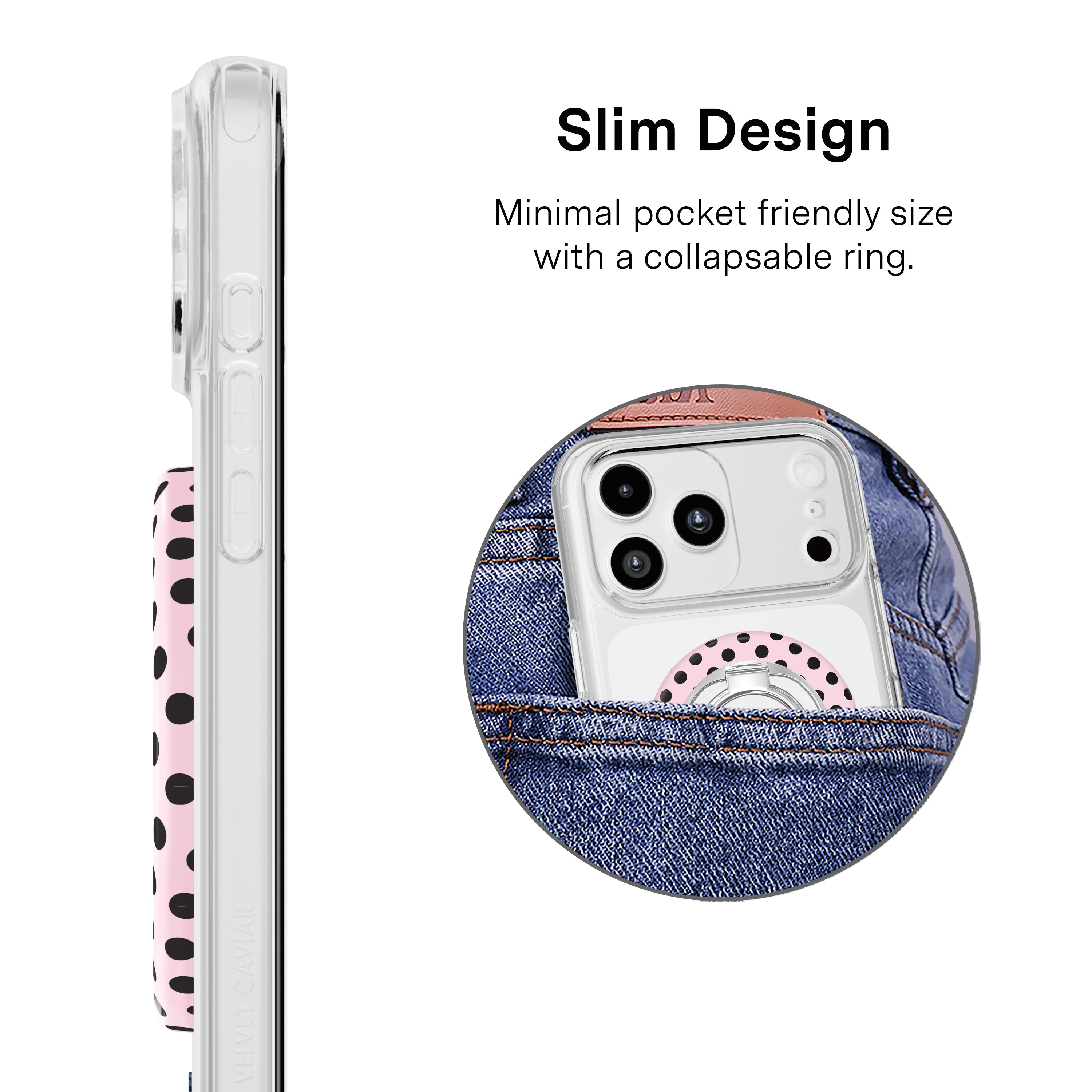 Princess Pink Polka Dot MagSafe Grip Ring