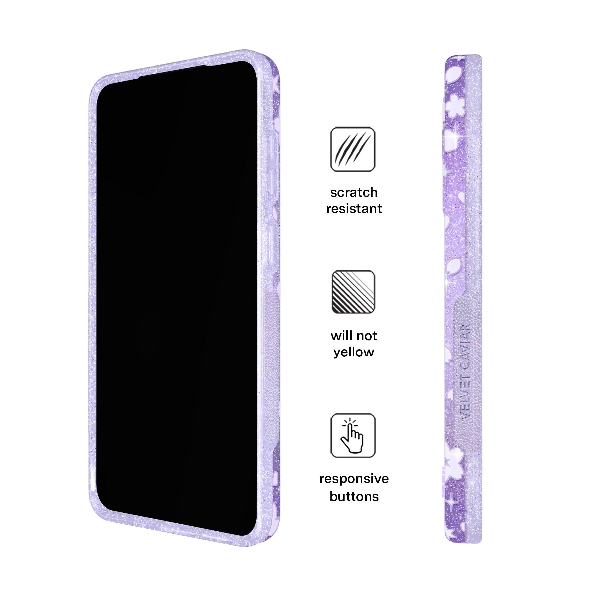 Lavender Cherry Blossom Glitter Samsung Case