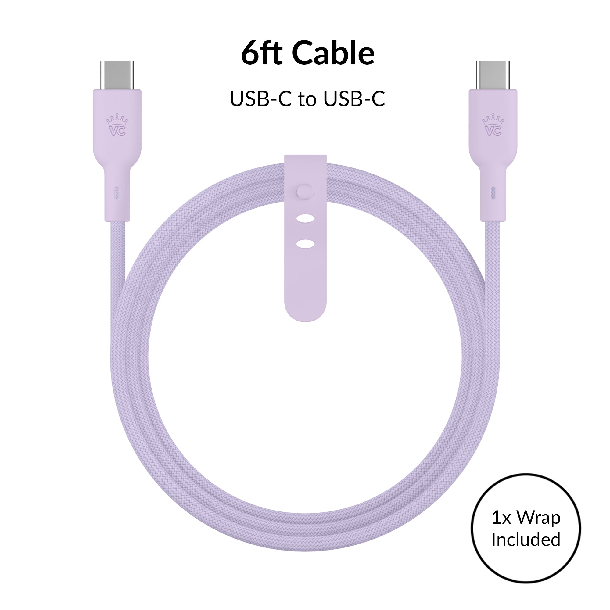 Soft Lilac Fast Charging Set, Dual Port Wall Adapter + 6ft USB-C Cable