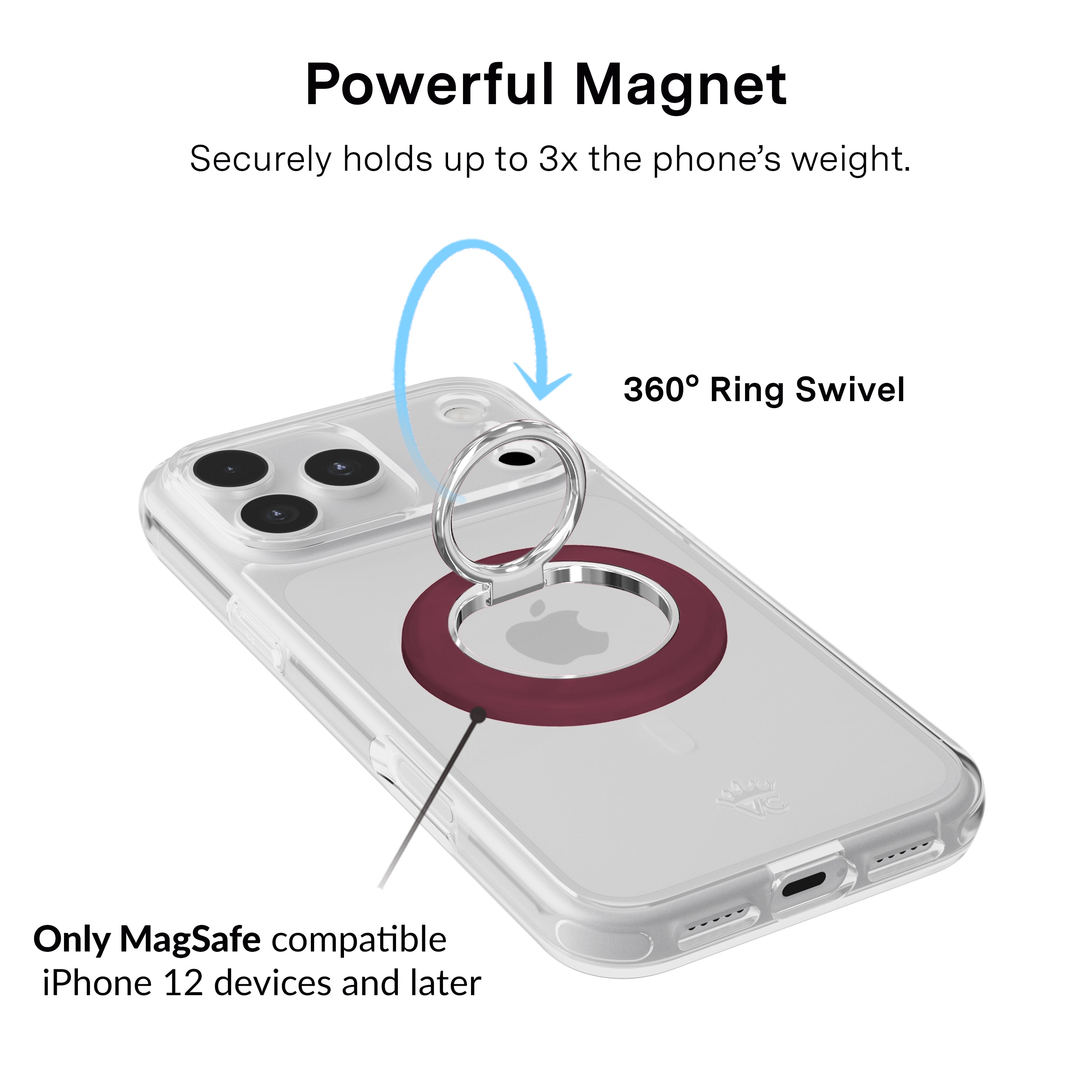 Burgundy 1990 MagSafe Grip Ring