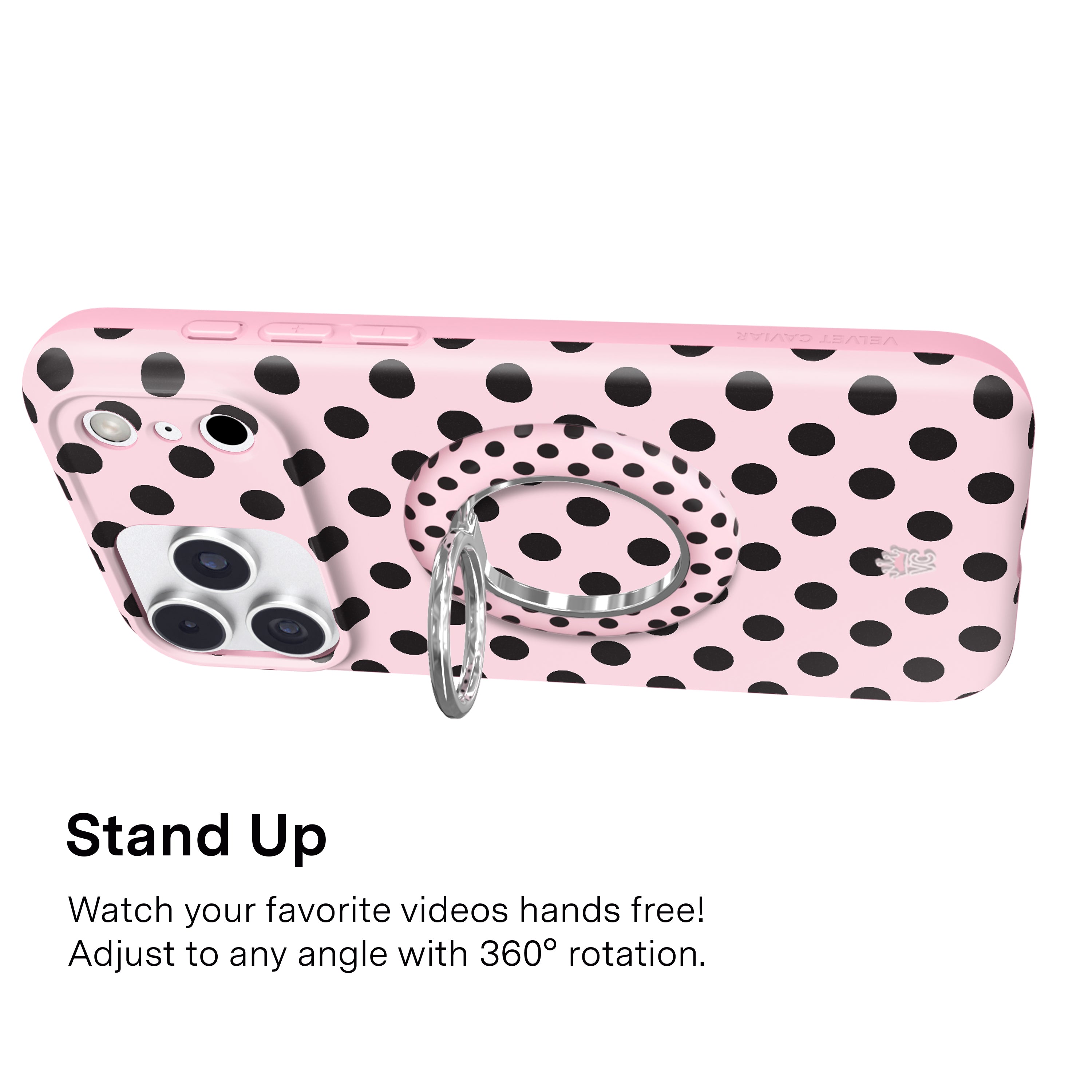 Princess Pink Polka Dot MagSafe Grip Ring