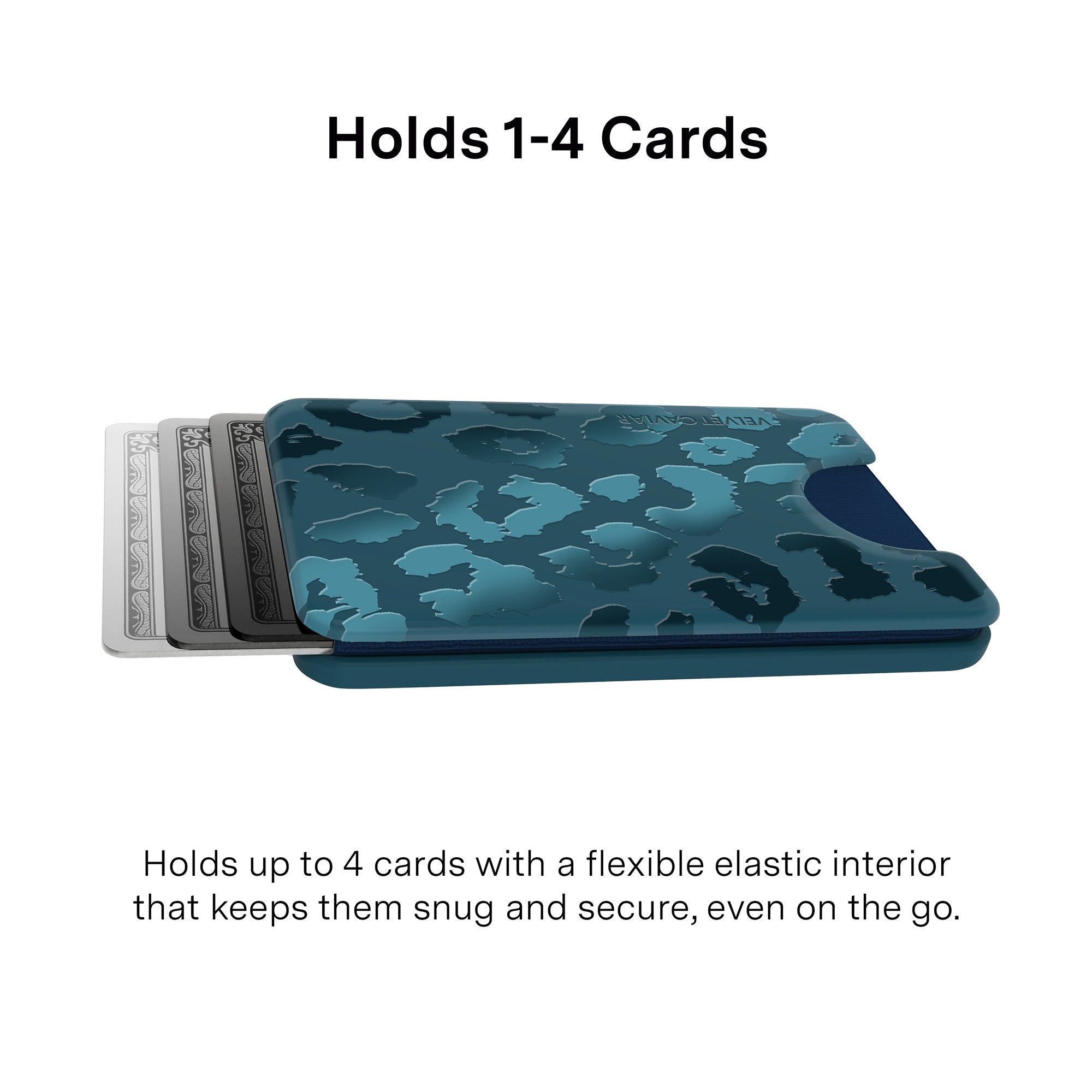 Metallic Navy Leopard MagSafe Wallet