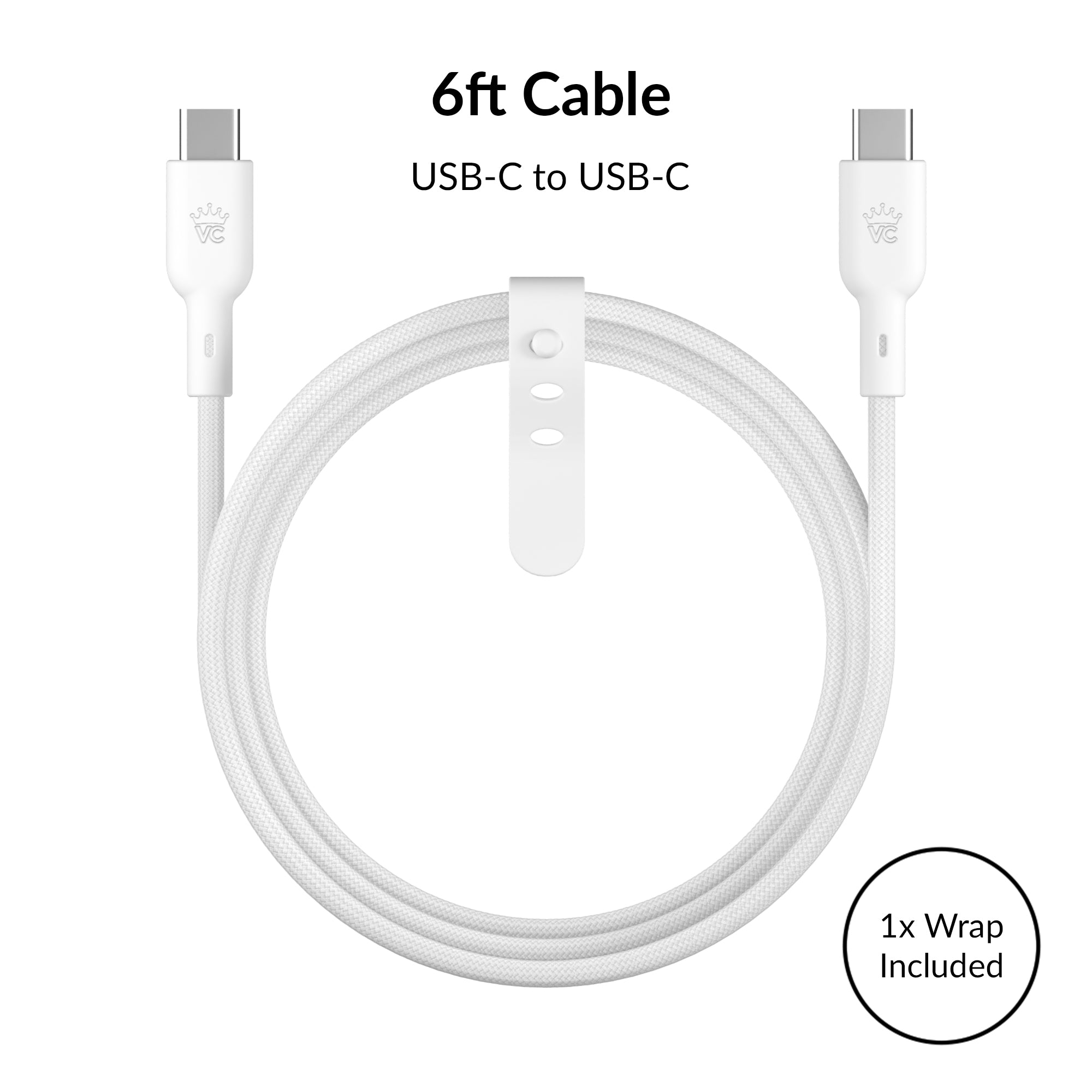 White Fast Charging Set, Dual Port Wall Adapter + 6ft USB-C Cable