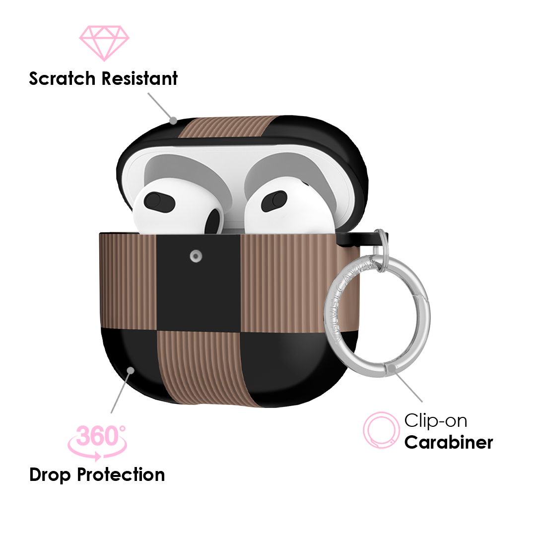 Mocha Vibe Checkered AirPod Case