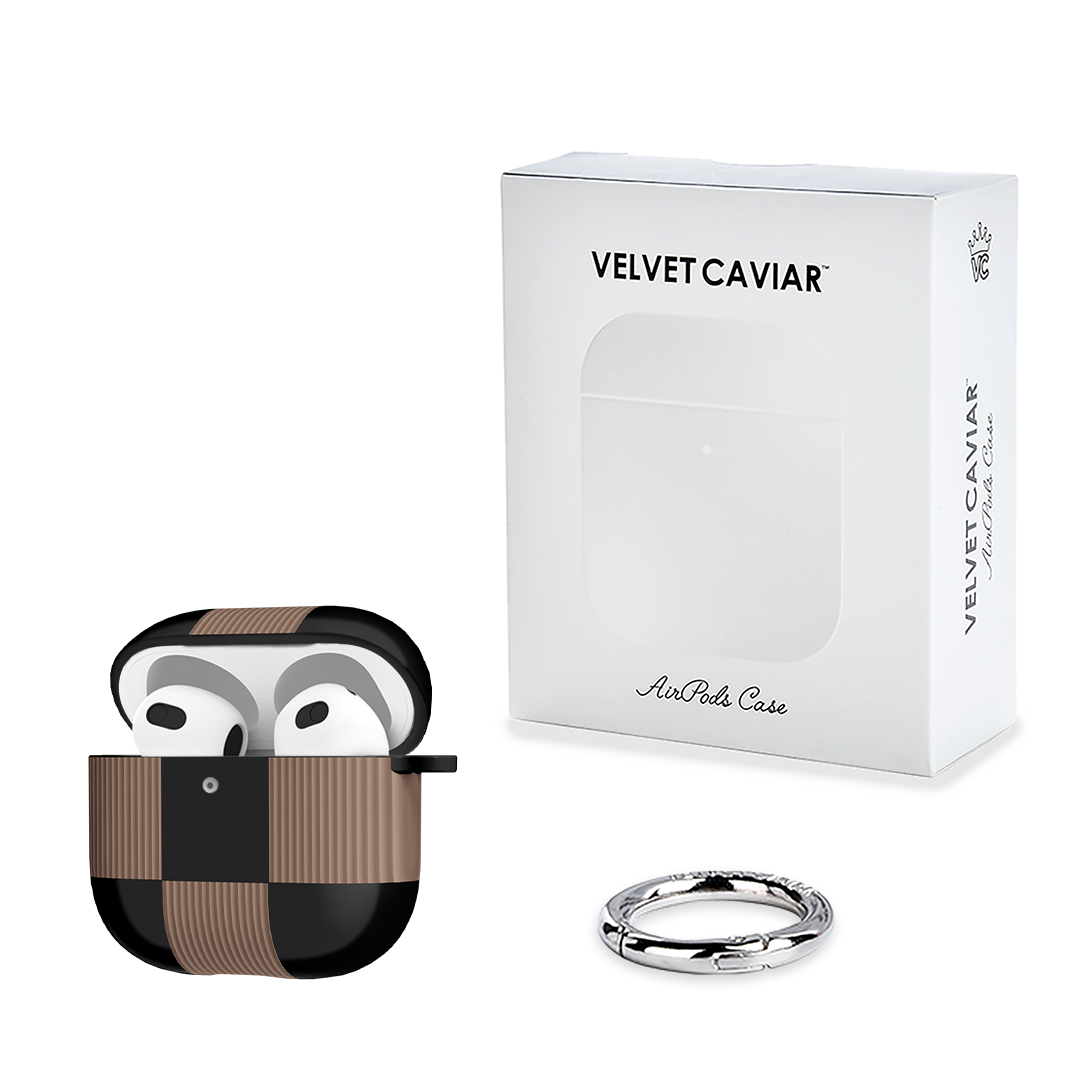 Mocha Vibe Checkered AirPod Case