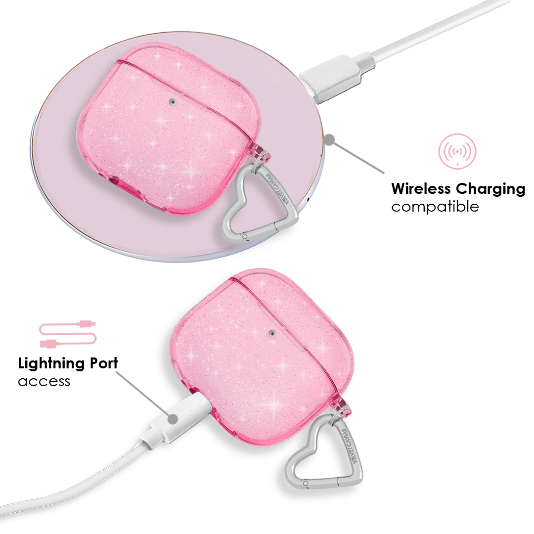 Pink Stardust Glitter AirPod Case