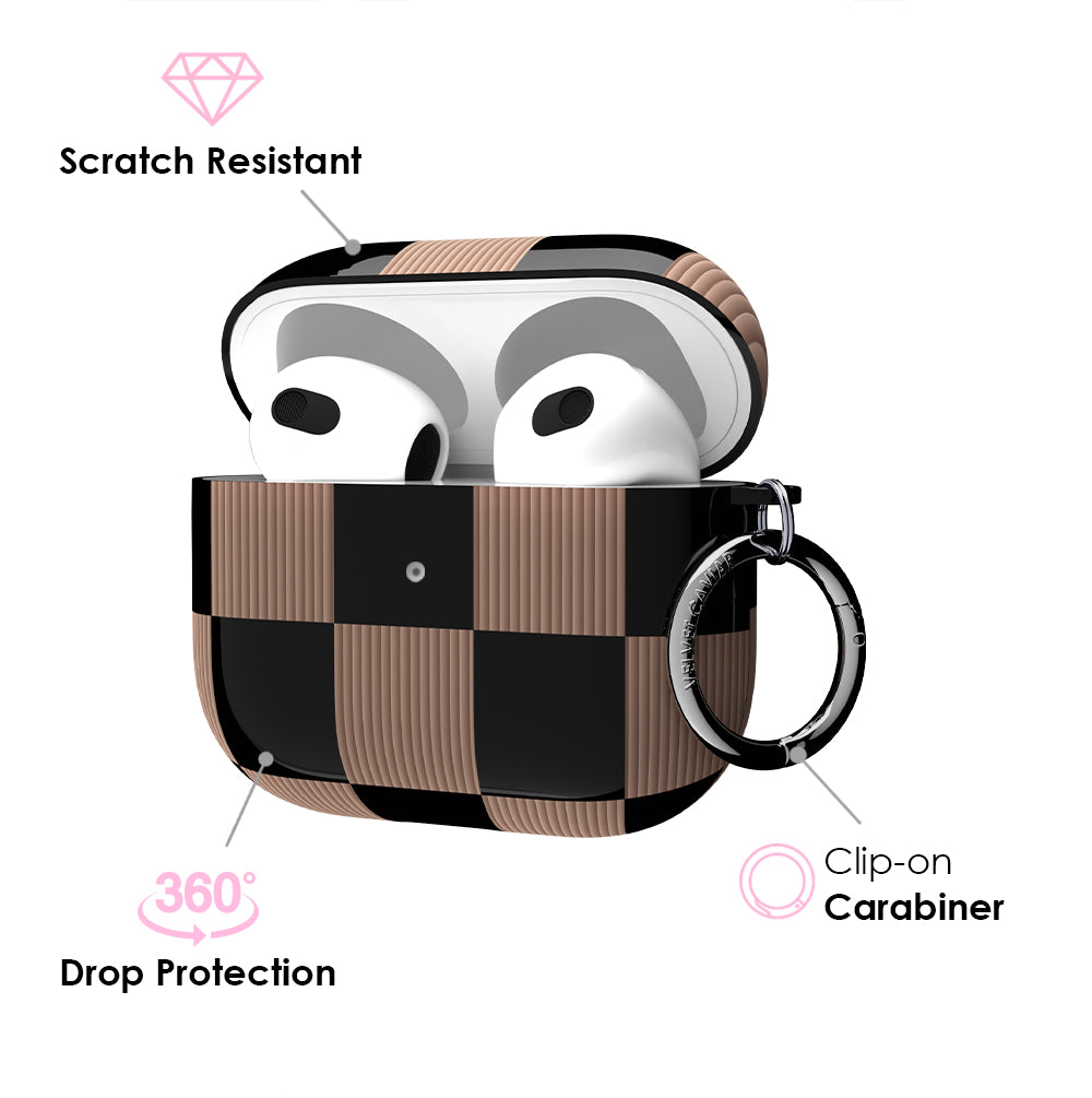 Mocha Vibe Checkered AirPod Case
