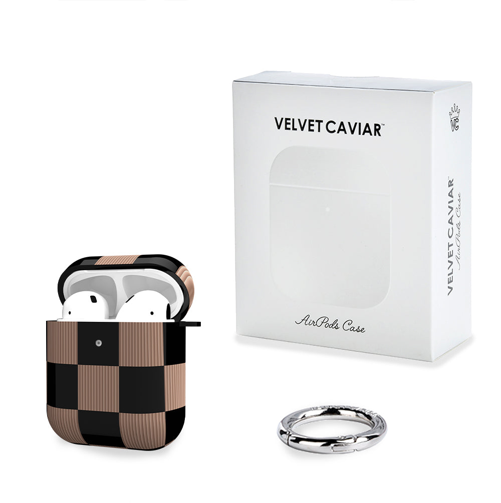 Mocha Vibe Checkered AirPod Case