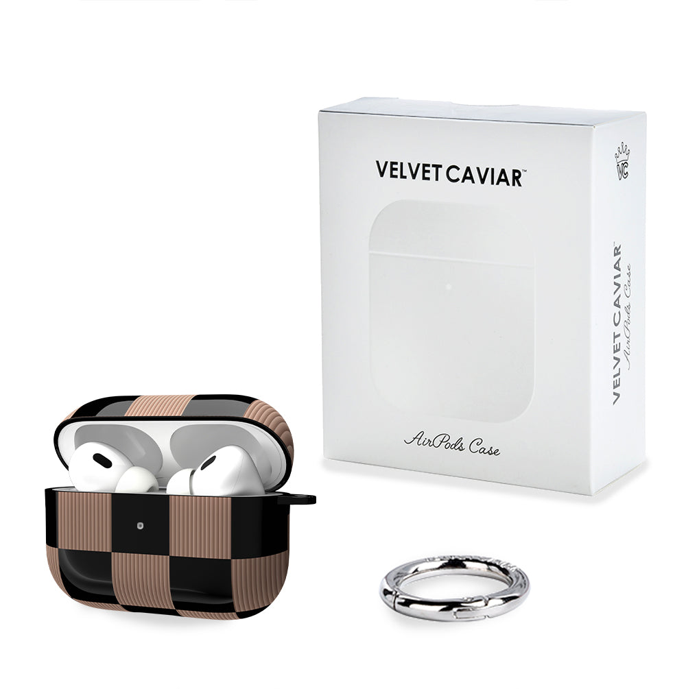 Mocha Vibe Checkered AirPod Case