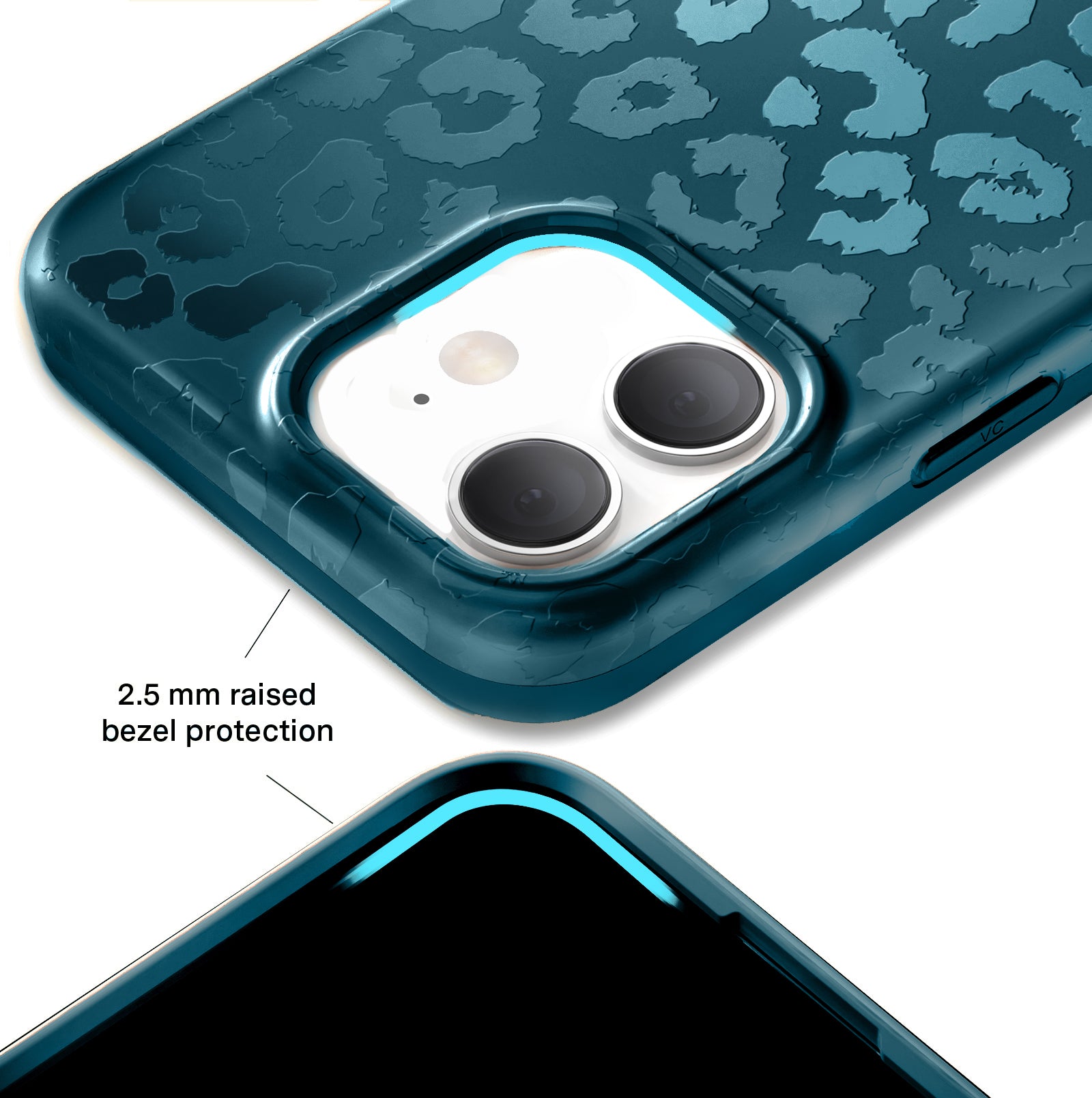 Metallic Navy Leopard iPhone Case