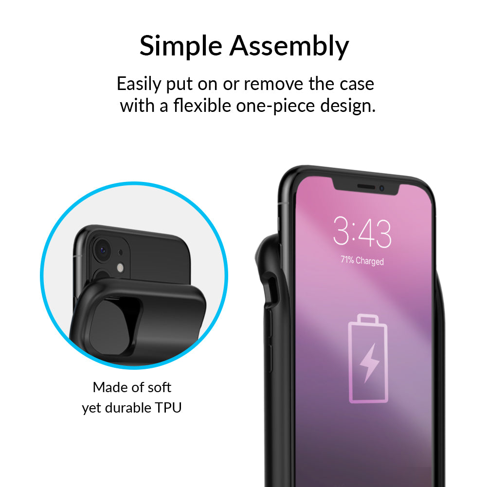 Black Marble iPhone Charging Case