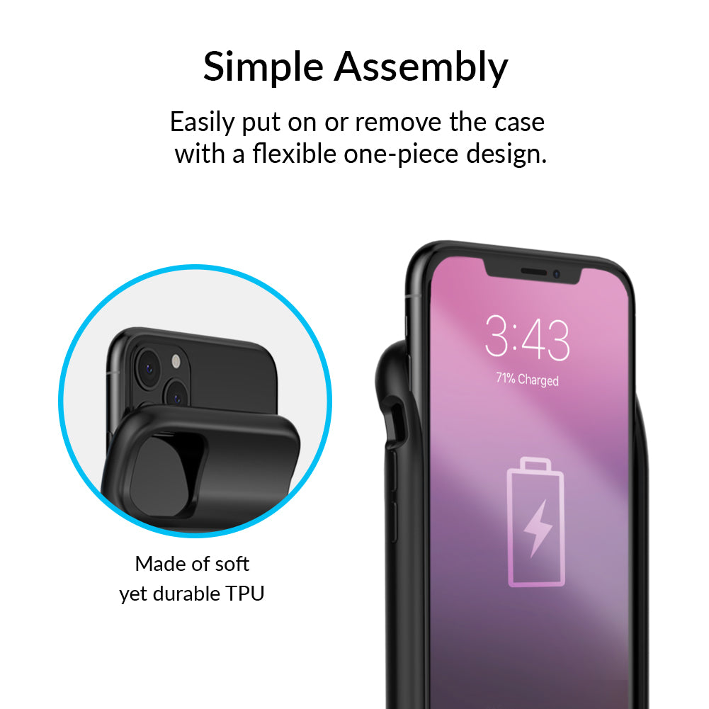 Black Marble iPhone Charging Case