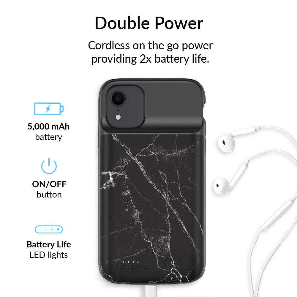 Black Marble iPhone Charging Case