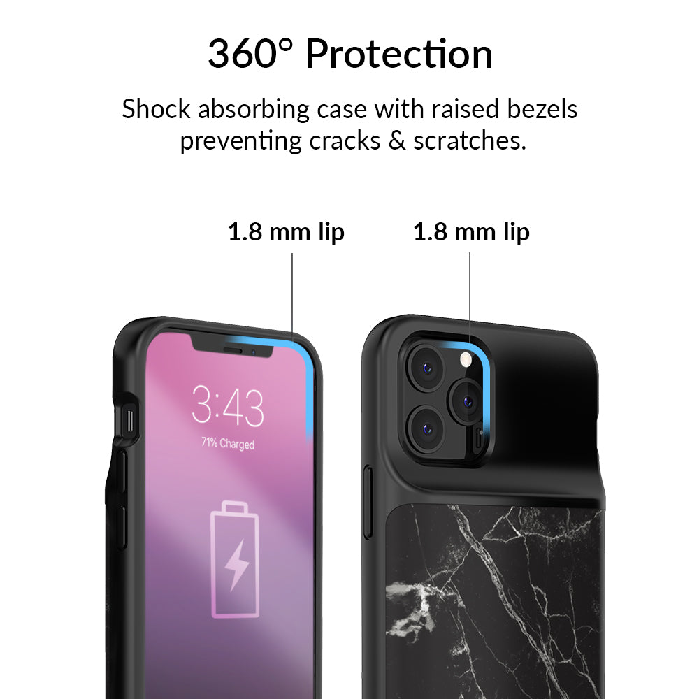Black Marble iPhone Charging Case