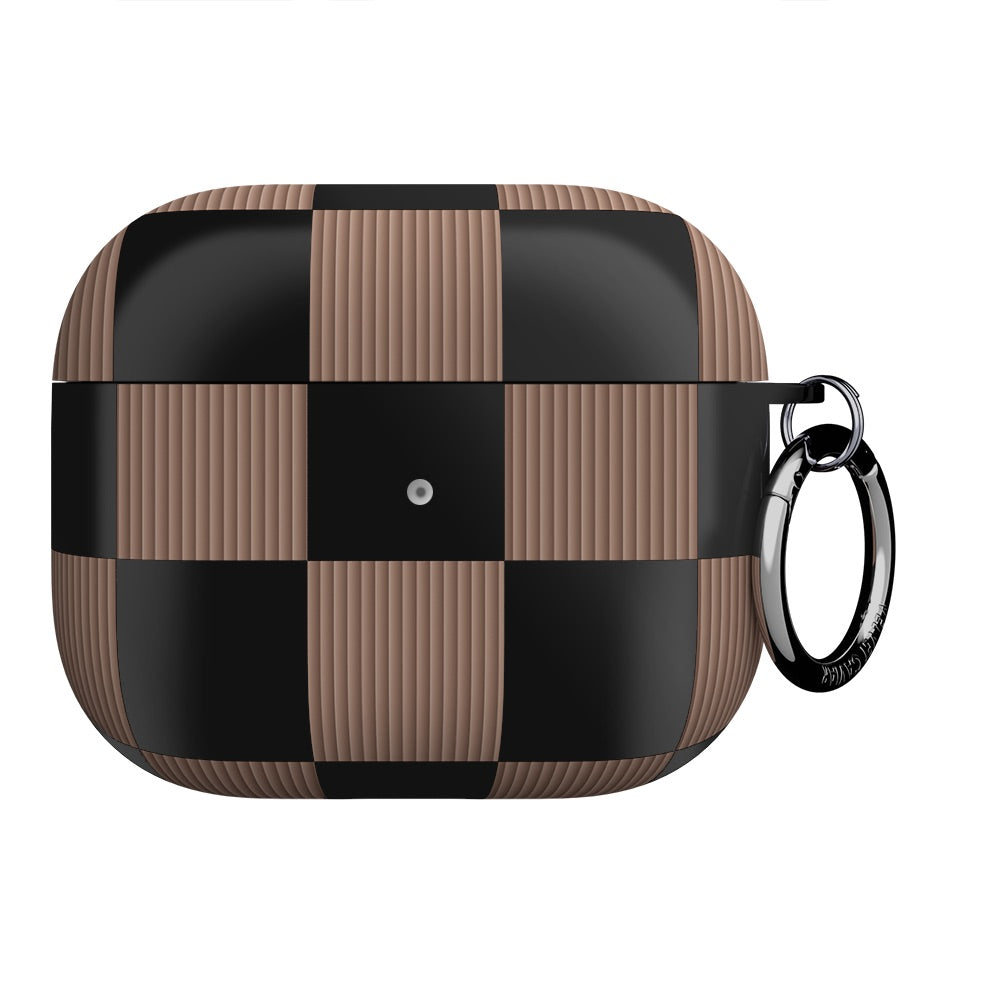 Mocha Vibe Checkered AirPod Case