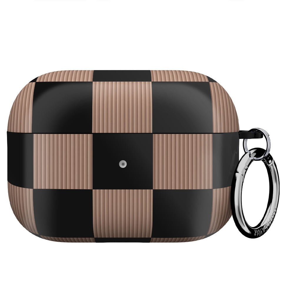 Mocha Vibe Checkered AirPod Case