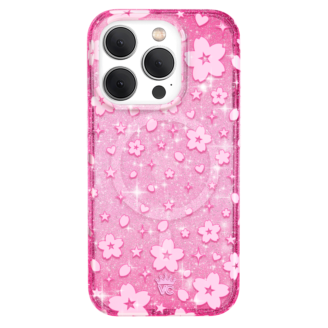 Cherry Blossom Glitter iPhone Case