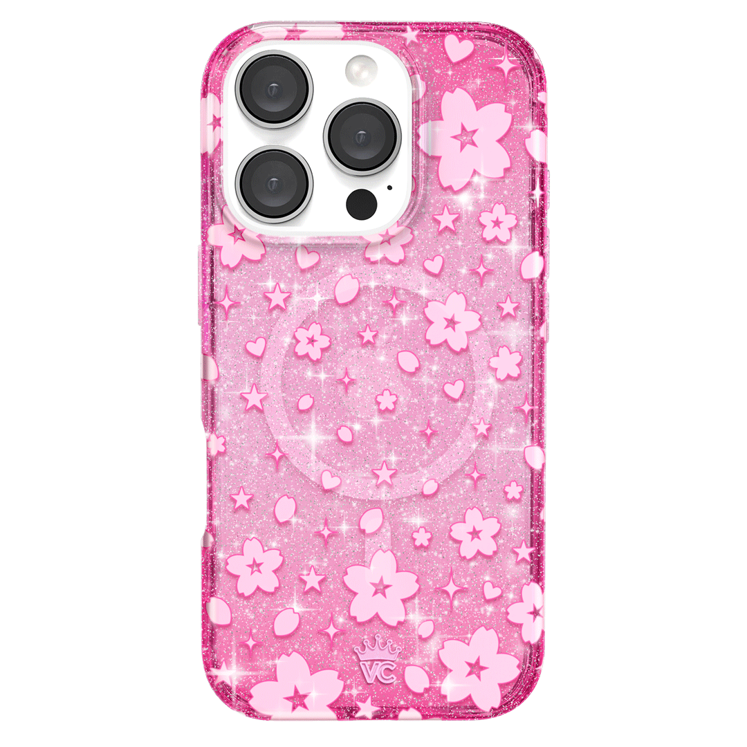 Cherry Blossom Glitter iPhone Case