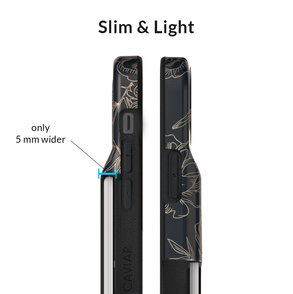 Floral Rose Gold iPhone Wallet Case