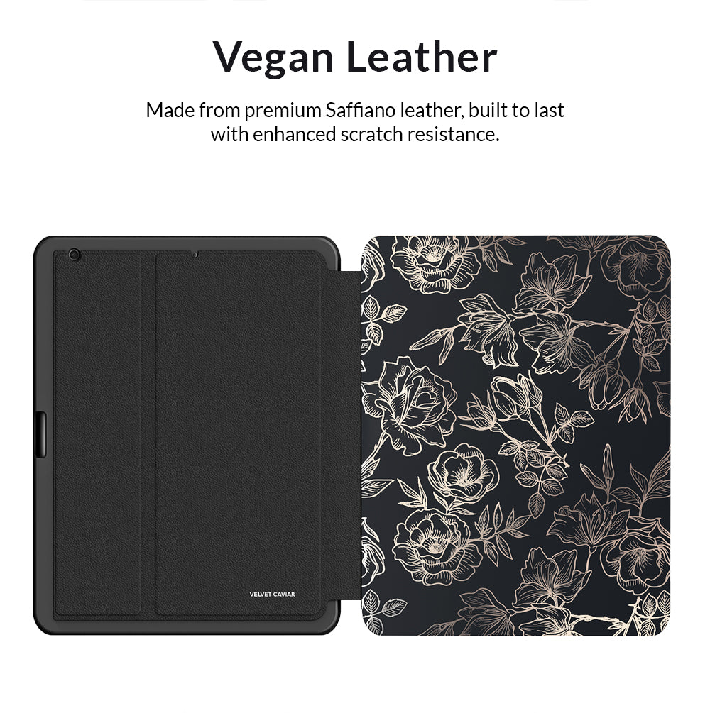 Floral Rose Gold Chrome iPad Case